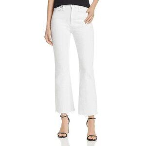 Rag & Bone Nina High-Rise Ankle Flare Raw Hem in White Size 26